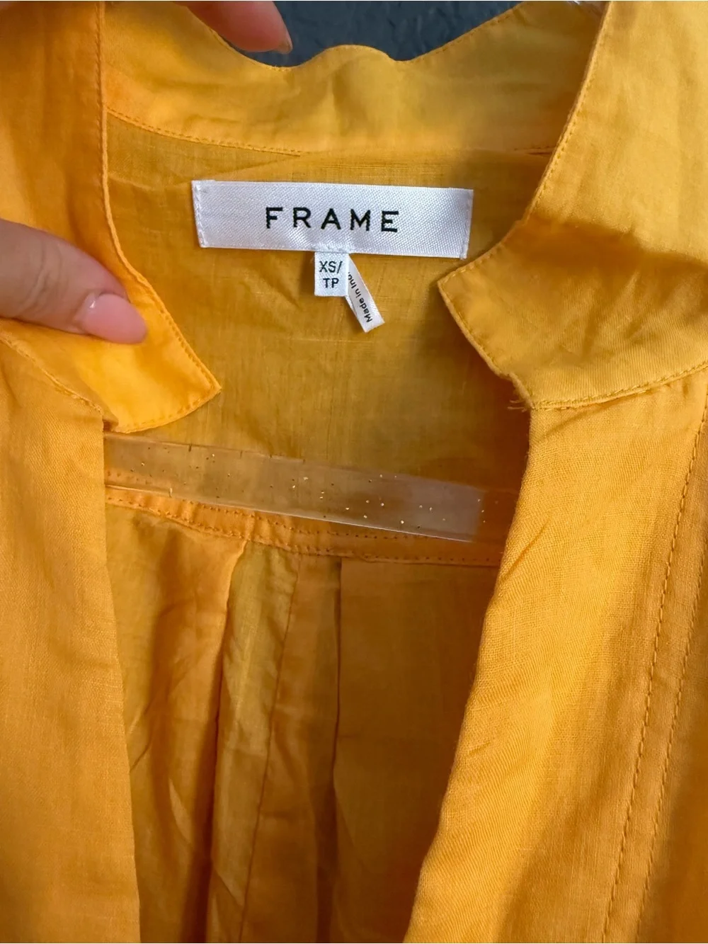 FRAME • Women's maxi kaftan Shirt Dress - XS - golden yellow - Picture 7 of 9